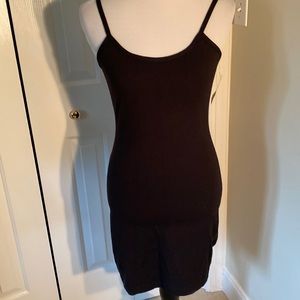 NWT Faris Spaghetti Strap Black Form-Fitting Mini Dress